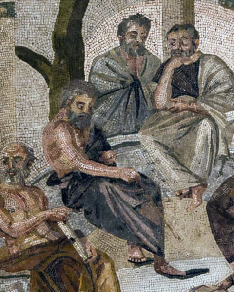 Mosaico de la Academia de Platón - de la Villa de T. Siminius Stephanus en Pompeya. Siglo I d.C.