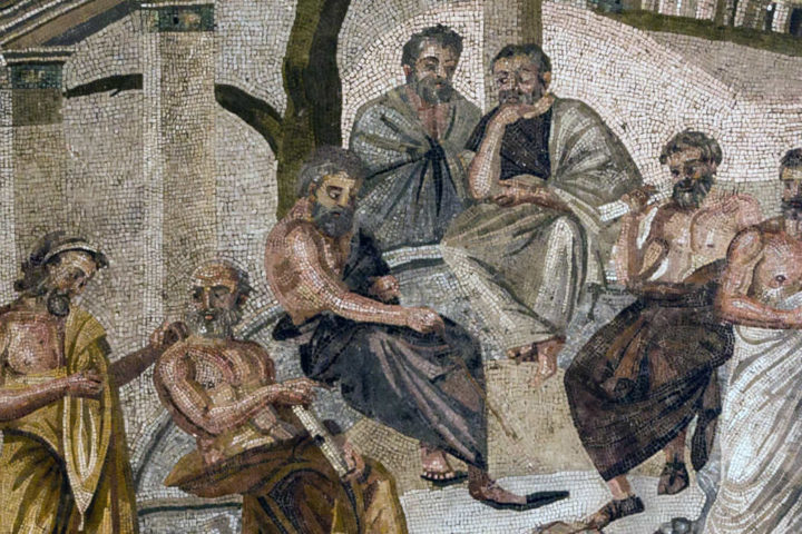 Mosaico de la Academia de Platón - de la Villa de T. Siminius Stephanus en Pompeya. Siglo I d.C.