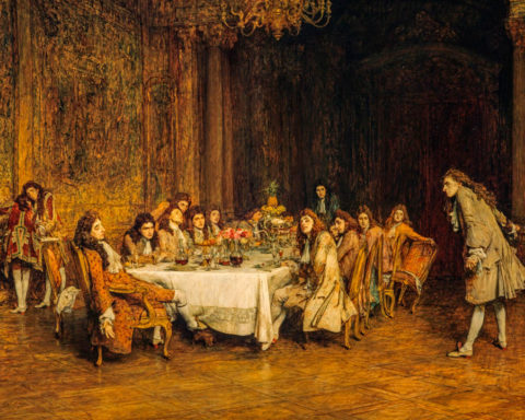 ‘Voltaire’, de William Quiller Orchardson, que muestra una disputa de Voltaire con el Duque de Rohan en una cena. National Galleries Scotland / Wikimedia Commons