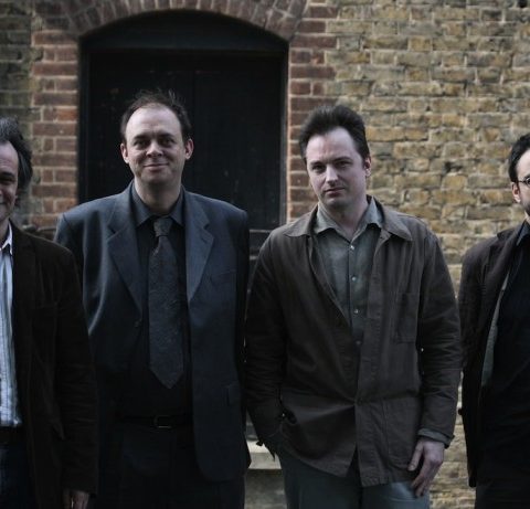 Foto del nuevo realismo. De izquierda a derecha Iain Hamilton Grant, Graham Harman, Quentin Meillassoux, Ray Brassier