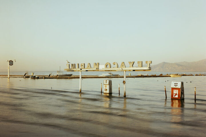 Submerged gas pumps, Salton Sea (1983).