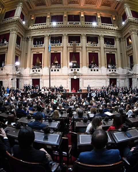 Congreso Argentina durante la investidura de Javier Milei