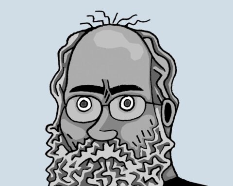 Autorretrato del dibujante Eneko. Publicado por El Salto, 2017.