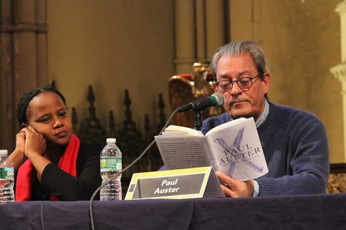 Edwidge Danticat y Paul Auster en un acto del Festival del Libro de Brooklyn. editrrix/Wikimedia Commons, CC BY-SA