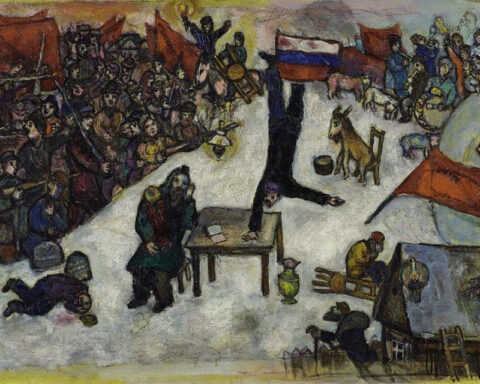 Marc Chagall (1887, Imperio Ruso - 1985, Francia). Boceto para La Revolución.