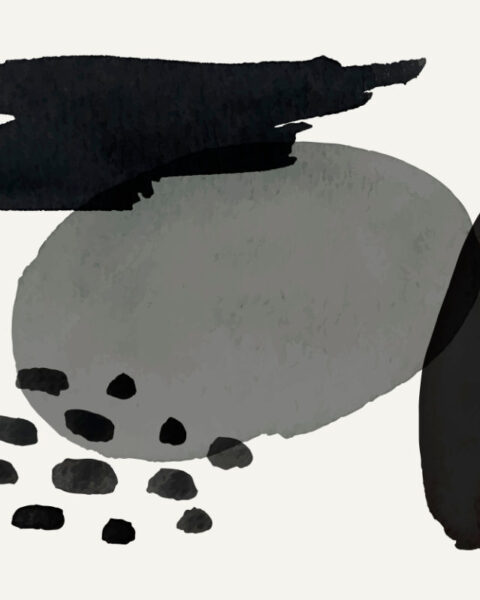 Vector de elemento de acuarela en negro y gris que representa la diferencia entre arte y bodrio.