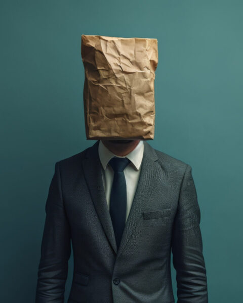Simulaciones y realidad en un hombre que oculta el rostro