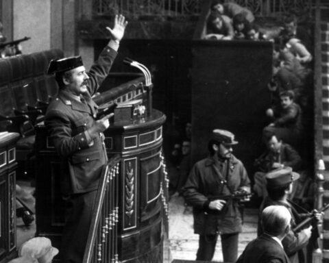 Imagen del asalto al Congreso por el teniente coronel Antonio Tejero el 23 de febrero de 1981.