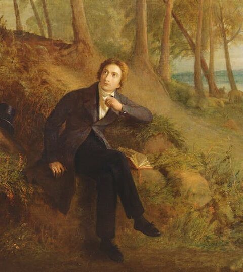 Keats escuchando a un ruiseñor en Hampstead Heath, de Joseph Severn. 1845.