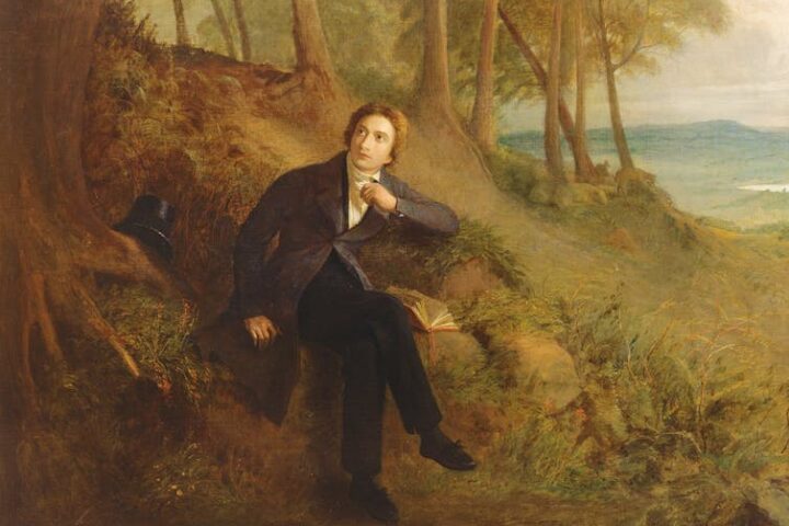 Keats escuchando a un ruiseñor en Hampstead Heath, de Joseph Severn. 1845.