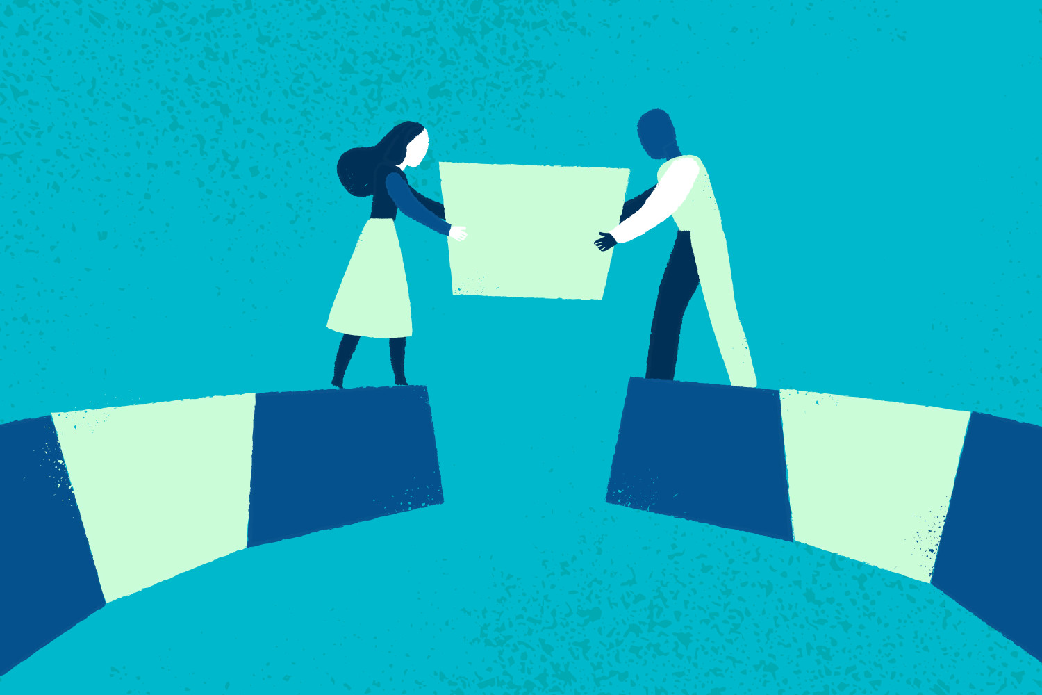 Ilustración para representar reciprocidad, cooperación.
