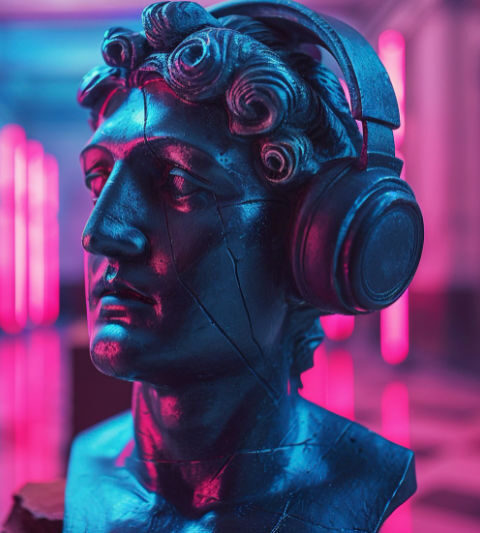 Hombre de mármol y música electrónica
