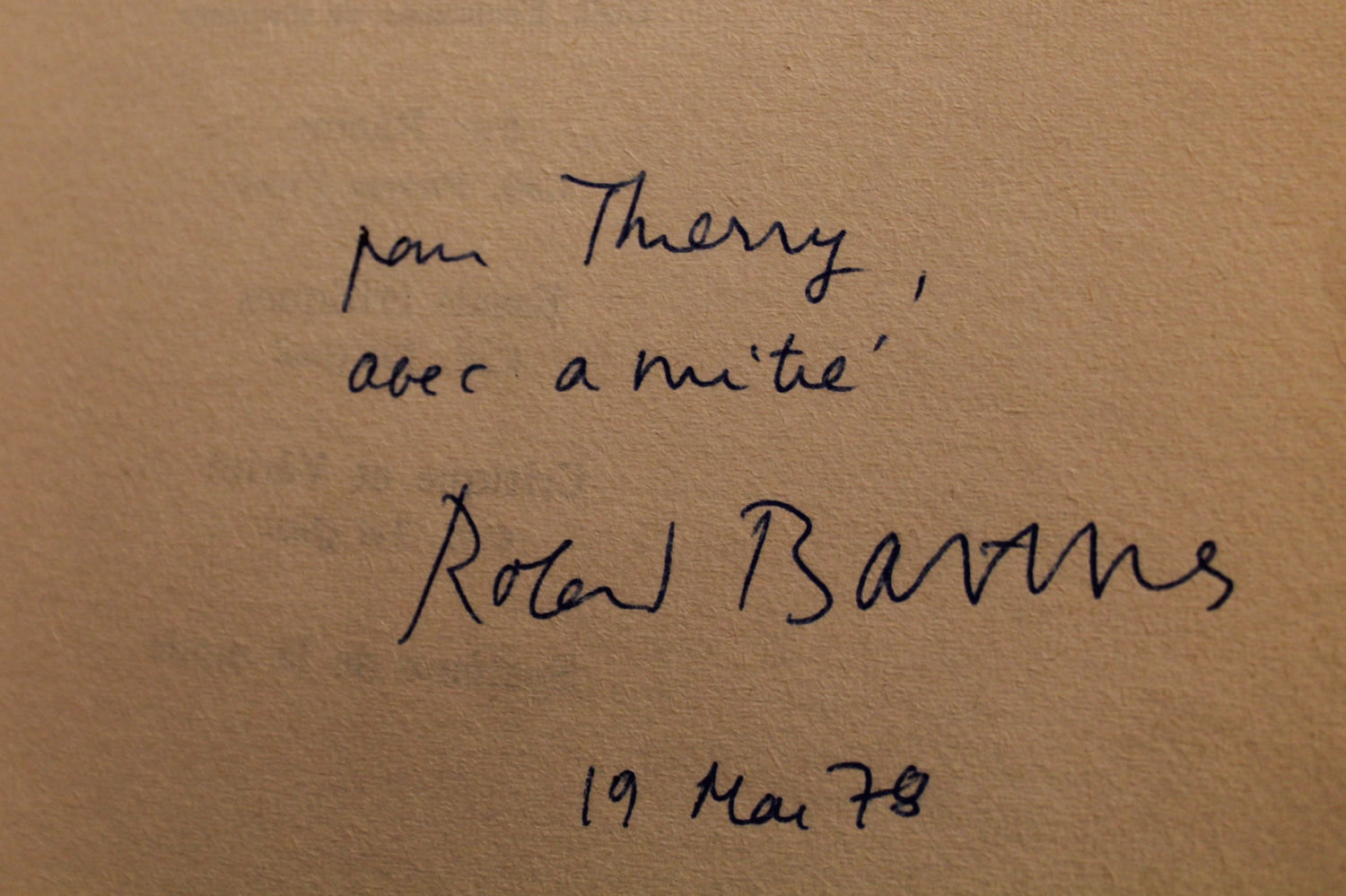 Firma de Roland Barthes