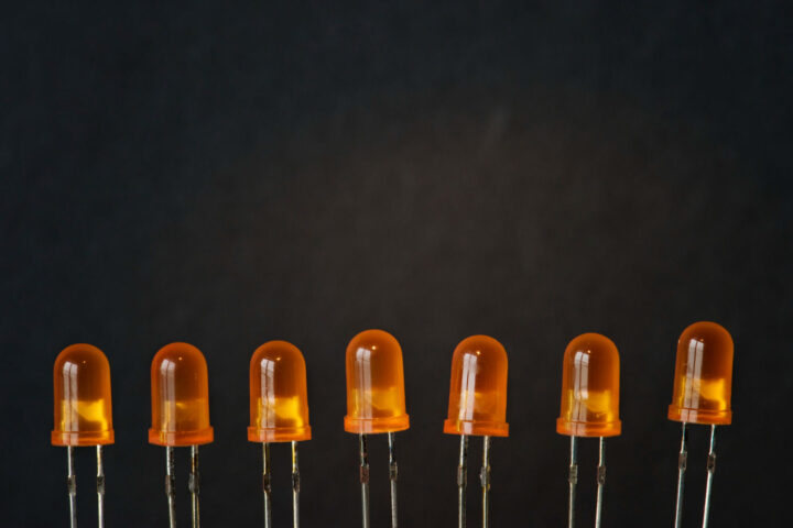 Primer plano de un diodo emisor de luz