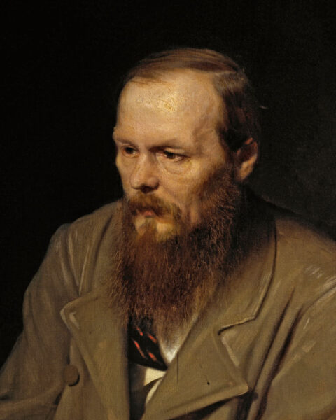 Retrato de Fiódor M. Dostoievski (1872), obra al óleo de Vasili Perov, conservada en la Galería Tretiakov de Moscú.
