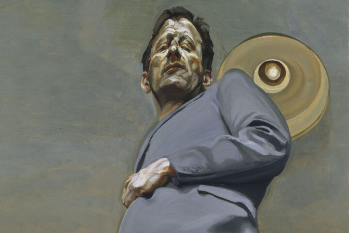 Fragmento de Lucian Freud,Reflejo con dos niños (Autorretrato)