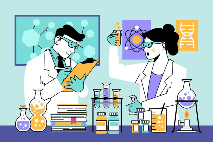 Científicos trabajan investigando algo