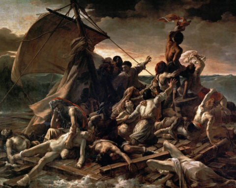 Théodore Géricault, La balsa de la Medusa (1818–1819). Óleo sobre lienzo, Museo del Louvre. Imagen: Wikimedia Commons.