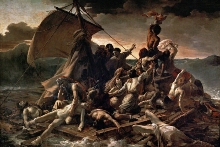Théodore Géricault, La balsa de la Medusa (1818–1819). Óleo sobre lienzo, Museo del Louvre. Imagen: Wikimedia Commons.